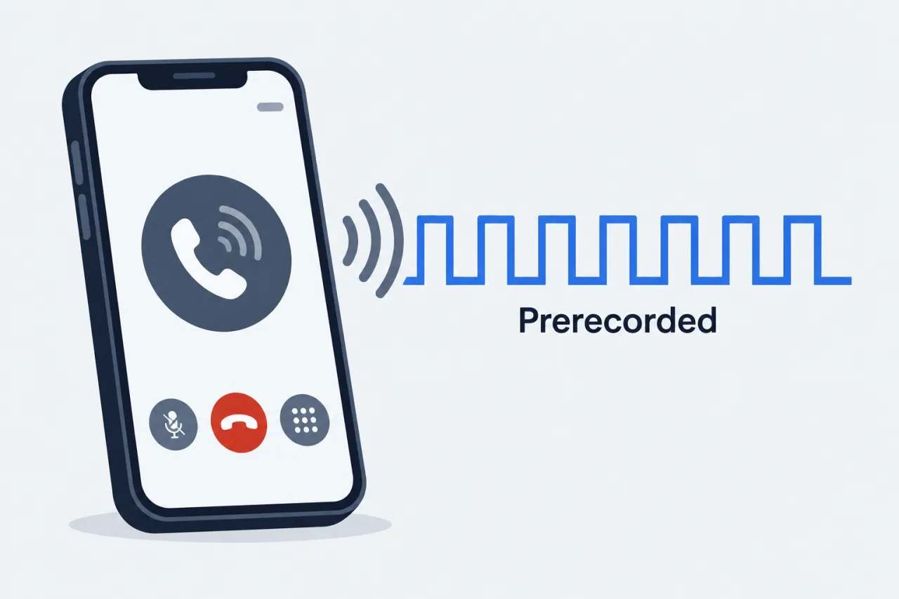 A phone speaker emitting an identical, repeating prerecorded waveform.